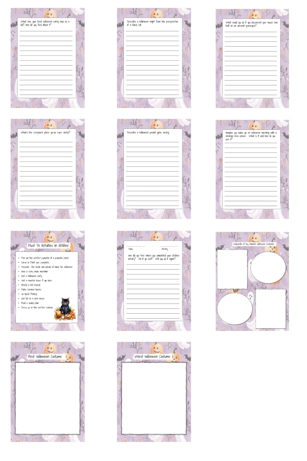 Halloween Journal and Affirmations PLR