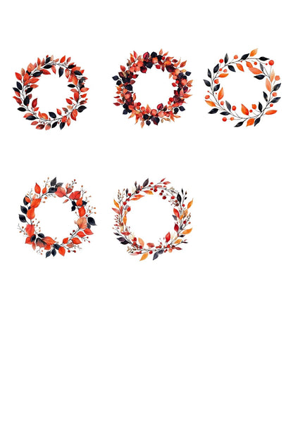 Colorful Wreaths AI Clipart PLR